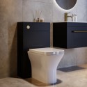 BUN/ASHBLKWC/99229 Matt Black Toilet unit with Cistern and brass push button