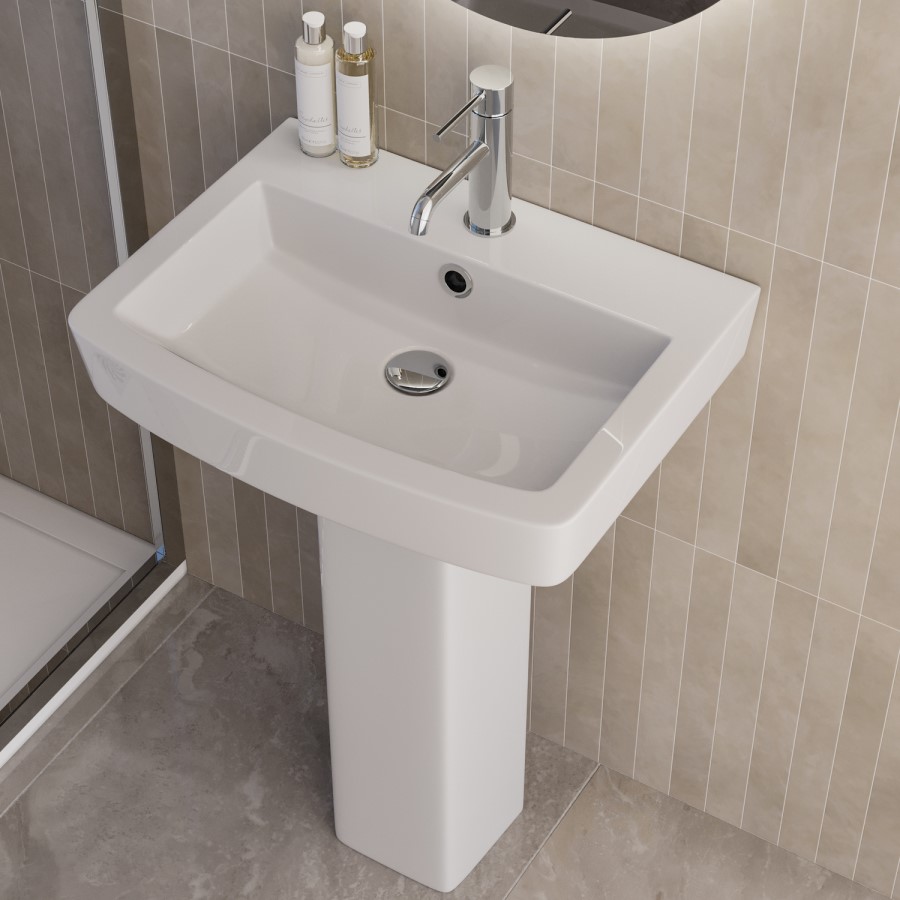 Modern Pedestal Basin 570mm - Ashford