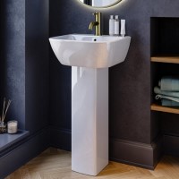Modern Cloakroom Full Pedestal Basin 450mm - Atlanta