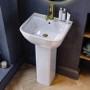 Modern Cloakroom Full Pedestal Basin 450mm - Atlanta