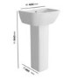 Modern Cloakroom Full Pedestal Basin 450mm - Atlanta