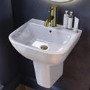 Modern Cloakroom Semi Pedestal Basin 450mm - Atlanta