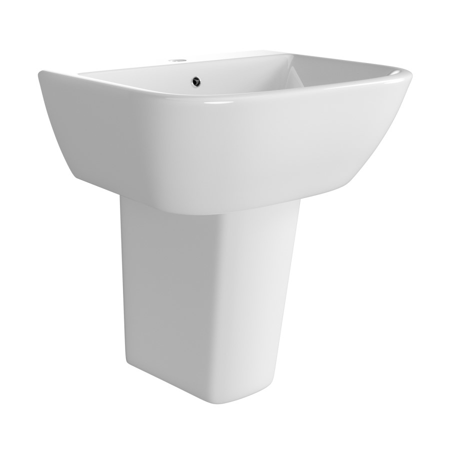 Modern Cloakroom Semi Pedestal Basin 450mm - Atlanta