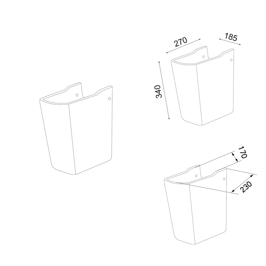 Modern Cloakroom Semi Pedestal Basin 450mm - Atlanta