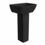 Matt Black Full Pedestal Cloakroom Basin with 1 Tap Hole 450mm - Atlanta