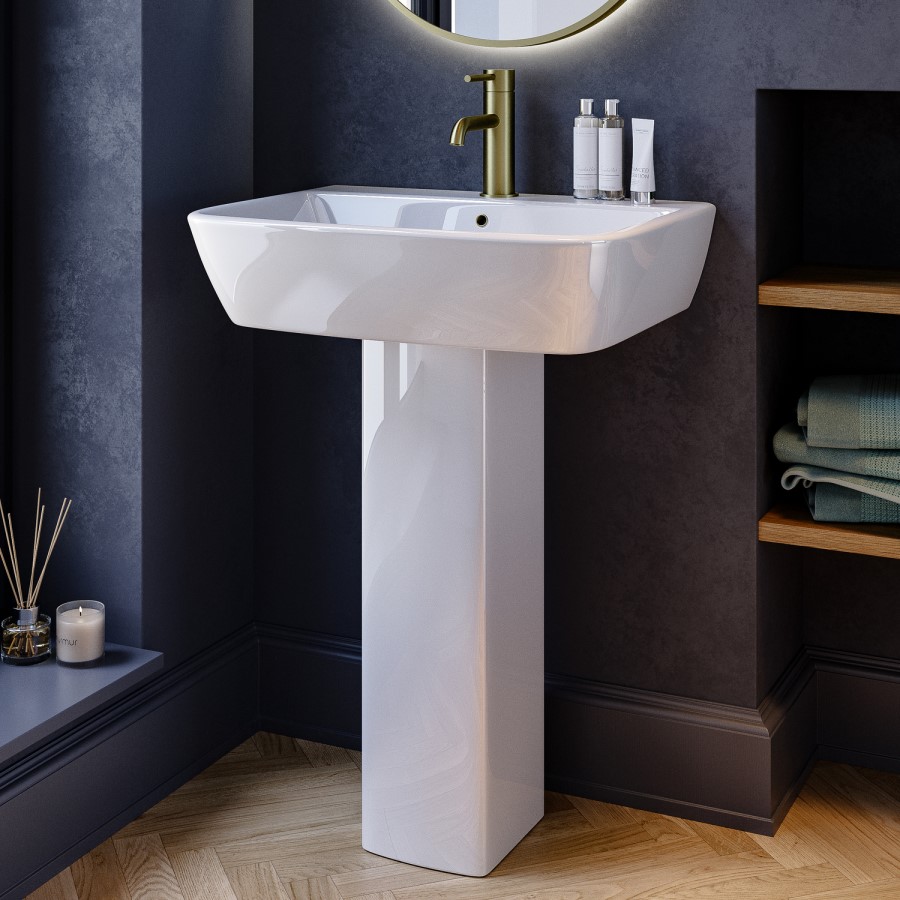 Modern Full Pedestal Basin 600mm - Atlanta