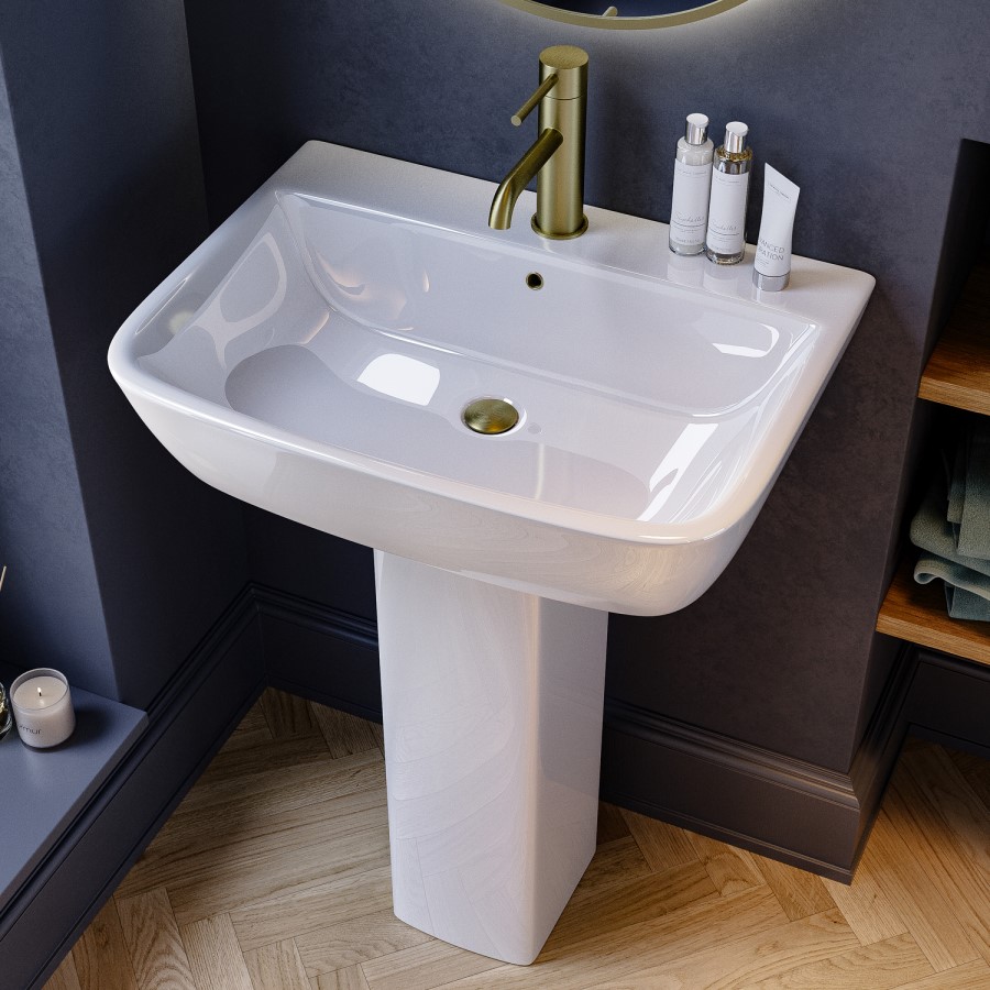 Modern Full Pedestal Basin 600mm - Atlanta
