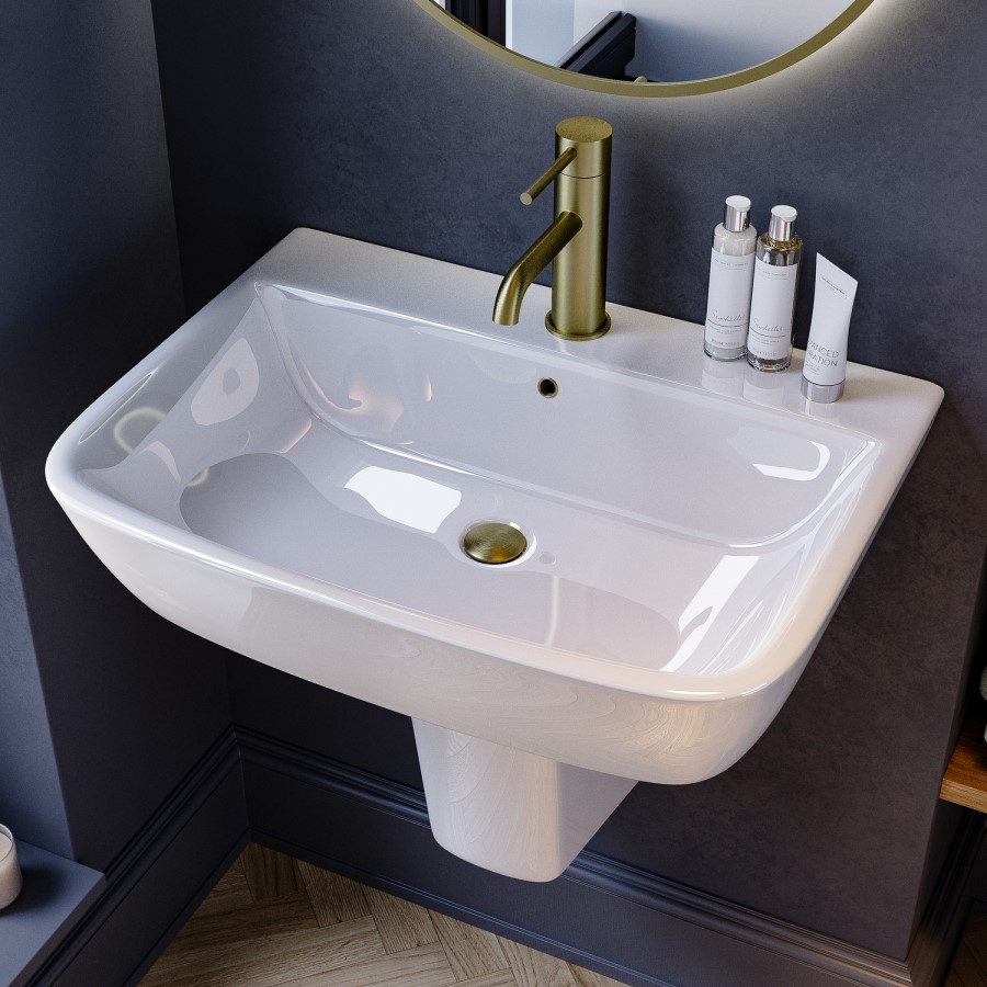 Modern Semi Pedestal Basin 600mm - Atlanta