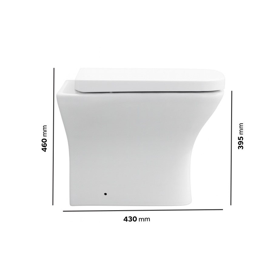 Back to Wall Rimless Comfort Height Toilet with Soft Close Seat - Austin