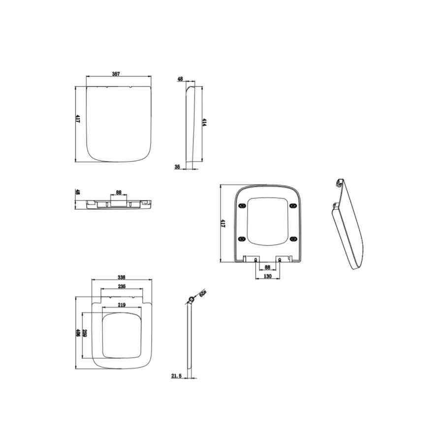 Wall Hung Rimless Toilet with Soft Close Seat, Chrome Mechanical Flush Plate, 1160mm Frame & Cistern - Austin
