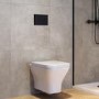 Wall Hung Rimless Toilet with Soft Close Seat, Black Mechanical Flush Plate, 1160mm Frame & Cistern - Austin