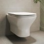 Wall Hung Rimless Toilet with Soft Close Seat, Black Glass Sensor Flush Plate, 1168mm Frame & Cistern – Palma