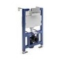 Wall Hung Rimless Toilet with Soft Close Seat, Brushed Brass Pneumatic Flush Plate, 820mm Frame & Cistern - Austin