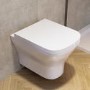 Wall Hung Rimless Toilet with Soft Close Seat, Chrome Pneumatic Flush Plate, 1160mm Frame & Cistern - Austin