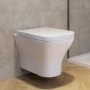 Wall Hung Rimless Toilet with Soft Close Seat, Chrome Pneumatic Flush Plate, 1160mm Frame & Cistern - Austin