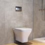 Wall Hung Rimless Toilet with Soft Close Seat, Chrome Pneumatic Flush Plate, 1160mm Frame & Cistern - Austin