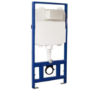 Wall Hung Rimless Toilet with Soft Close Seat, Chrome Pneumatic Flush Plate, 1160mm Frame & Cistern - Austin