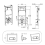 Wall Hung Rimless Toilet with Soft Close Seat, Chrome Pneumatic Flush Plate, 1160mm Frame & Cistern - Austin
