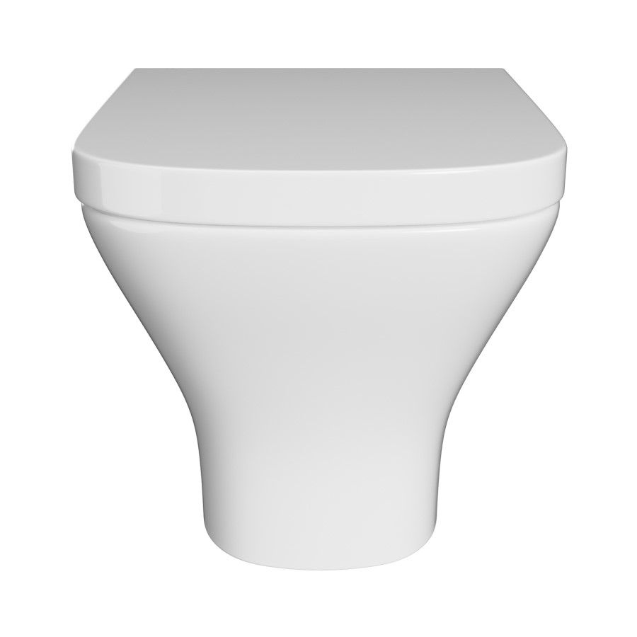 Wall Hung Rimless Toilet with Soft Close Seat, White Glass Pneumatic Flush Plate, 1160mm Frame & Cistern - Austin