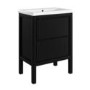 600mm Black Freestanding Vanity Unit with Basin - Avebury