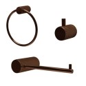 BUN/AVBRTR/96718 3 Piece Bronze Knurled Bathroom Accessory Set - Arissa