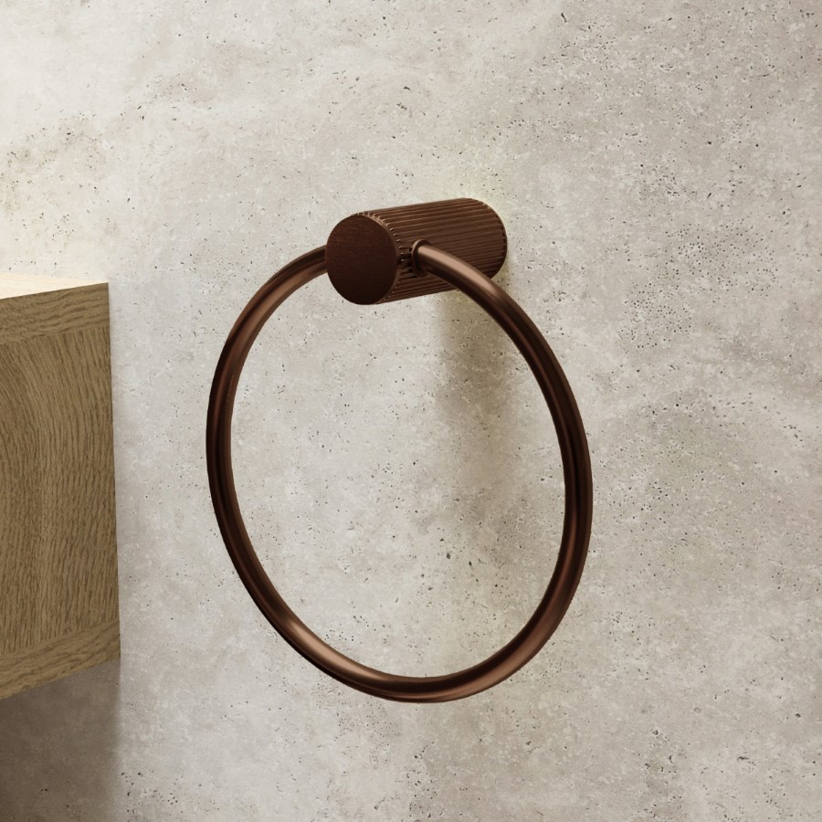 3 Piece Bronze Knurled Bathroom Accessory Set - Arissa