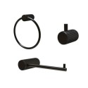 BUN/AVMBTR/96055 3 Piece Black Knurled Bathroom Accessory Set - Arissa