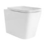 1100mm Beige Left Hand Toilet and Sink Unit with Square Toilet and Brass Fittings - Bali