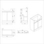 1100mm Beige Left Hand Toilet and Sink Unit with Square Toilet and Brass Fittings - Bali