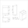 1100mm Beige Left Hand Toilet and Sink Unit with Square Toilet and Chrome Fittings - Bali