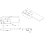 1100mm Beige Left Hand Toilet and Sink Unit with Square Toilet and Brass Fittings - Bali