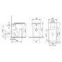 1100mm Beige Left Hand Toilet and Sink Unit with Square Toilet and Brass Fittings - Bali