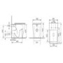 1100mm Beige Left Hand Toilet and Sink Unit with Square Toilet and Chrome Fittings - Bali