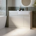 BUN/BALIV600BG/99249 1100mm Beige Right Hand Toilet and Sink Unit with Chrome Fittings - Unit & Basin Only - Bali