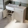1100mm Beige Left Hand Toilet and Sink Unit with Chrome Fittings - Unit & Basin Only - Bali