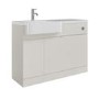 1100mm Beige Left Hand Toilet and Sink Unit with Chrome Fittings - Unit & Basin Only - Bali