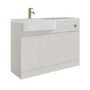 1100mm Beige Left Hand Toilet and Sink Unit with Brass Fittings - Unit & Basin Only - Bali