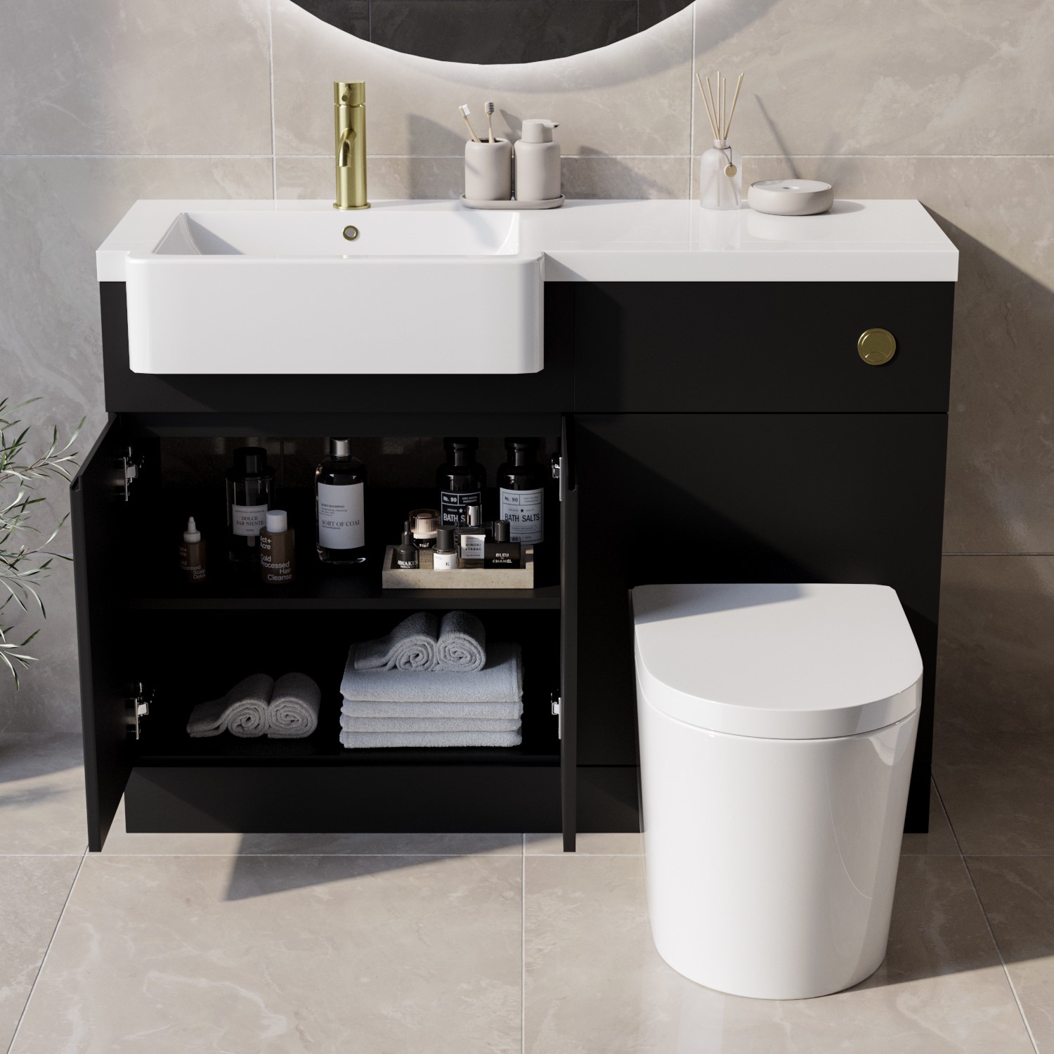 Black bathroom sink unit deals