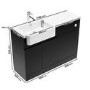 1100mm Black Toilet and Sink Unit Left Hand with Round Toilet and Chrome Fittings - Bali