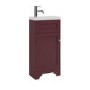 400mm Burgundy Freestanding Cloakroom Vanity Unit with Basin - Baxenden