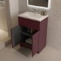 600mm Burgundy Freestanding Vanity Unit with Basin - Baxenden