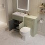 1100mm Green Toilet and Sink Unit with Traditional Toilet - Baxenden