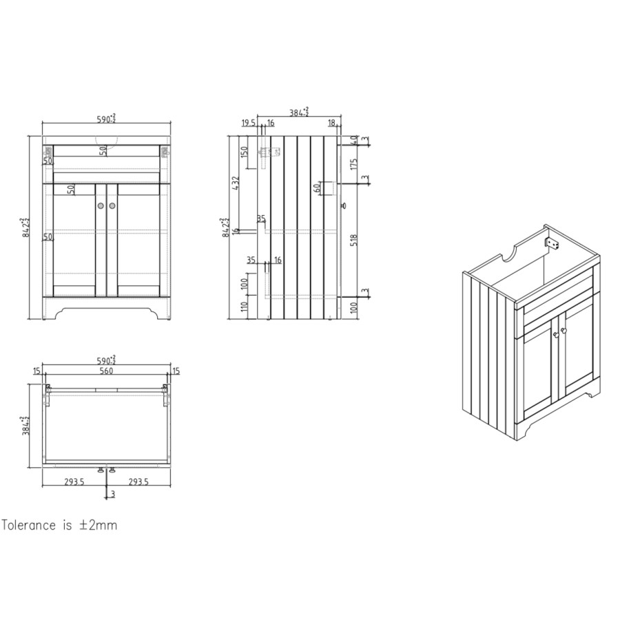 1100mm Beige Toilet and Sink Unit with Traditional Toilet – Baxenden