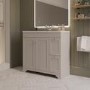 900mm Beige Freestanding Vanity Unit with Basin – Baxenden