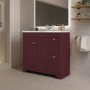 900mm Burgundy Freestanding Vanity Unit with Basin - Baxenden