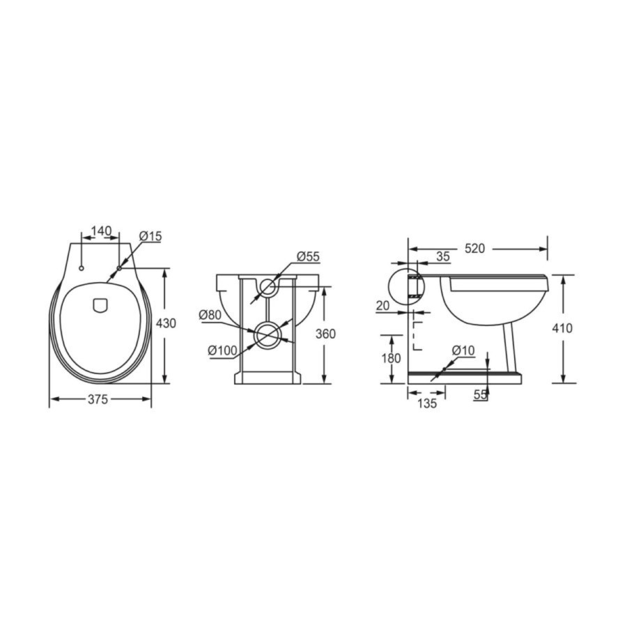 1400mm Burgundy Toilet and Sink Unit with Traditional Toilet - Baxenden