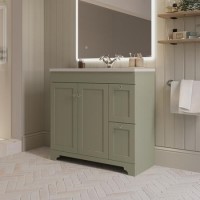 900mm Green Freestanding Vanity Unit with Basin - Baxenden