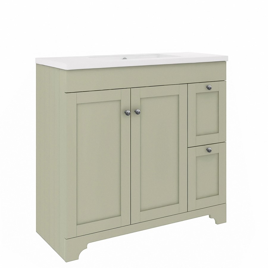 900mm Green Freestanding Vanity Unit with Basin - Baxenden