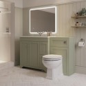 BUN/BAX892SG/97777 1400mm Green Toilet and Sink Unit with Traditional Toilet - Baxenden