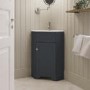 580mm Blue Corner Freestanding Cloakroom Vanity Unit with Basin - Baxenden